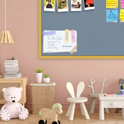 ArtzFolio Grey Wooden Bulletin Board With Sticky Notes-1