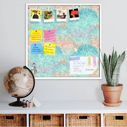 ArtzFolio White Vintage Cloudy Printed Wooden Bulletin Board With Sticky Notes-picture-42