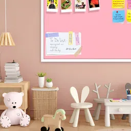 ArtzFolio Pink & White Wooden Bulletin Board With Sticky Notes-14
