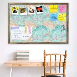 ArtzFolio Blue Vintage Cloudy Printed Wooden Bulletin Board With Sticky Notes-4