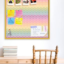 ArtzFolio Brown Wavey Printed Wooden Bulletin Board With Push Pin & Sticky Notes-57