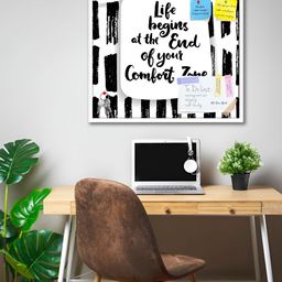 ArtzFolio White Life Begins At The End Of Your Comfort Zone Printed Wooden Bulletin Board-20