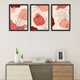 Giftii Red & Black 3 pieces Wooden Wall Art-image-75
