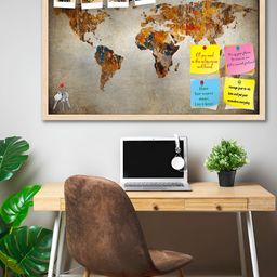 ArtzFolio Brown Printed Wooden Bulletin Board With Sticky Notes Wall Hanging Decor-32