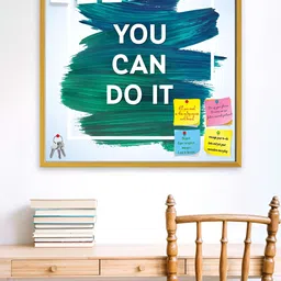 ArtzFolio White & Green You Can Do It Printed Bulletin Board-40