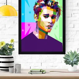 Gallery99 Justin Bieber Texture Paper Framed Wall Art-13