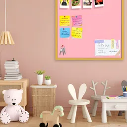 ArtzFolio Gold Toned & Pink Wooden Bulletin Board-24