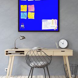 ArtzFolio Brown & Blue Wooden Bulletin Board Wall Decor-16