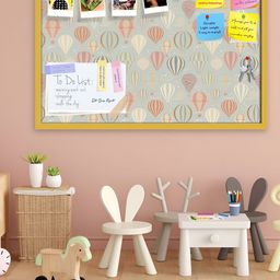 ArtzFolio Mustard Air Balloons Print Wooden Bulletin Board With Sticky Notes-29