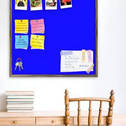 ArtzFolio Gold Toned & Blue Wooden Bulletin Board-44