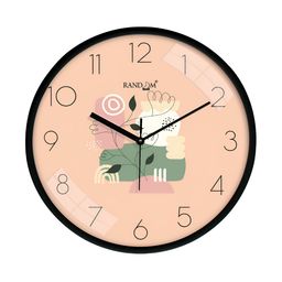 RANDOM Black & Peach Printed Round Contemporary Wall Clock-3