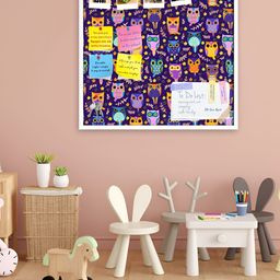 ArtzFolio White Owls Printed Wooden Bulletin Board With Sticky Notes Wall Hanging Decor-27