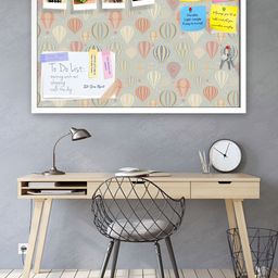 ArtzFolio Grey & White Air Balloons Printed Wooden Bulletin Board With Sticky Notes-25