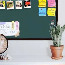 ArtzFolio Brown & Grey Printed Wooden Bulletin Board With Sticky Notes-6