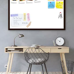 ArtzFolio White & Black Wooden Bulletin Board With Sticky Notes-53