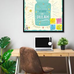 ArtzFolio Black Everything Starts With A Dream Printed Wooden Bulletin Board With Sticky-picture-26