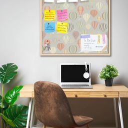 ArtzFolio Camel Brown & Grey Air Balloons Printed Hanging Bulletin Board With Sticky Notes-53