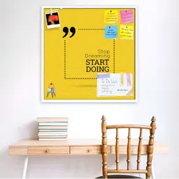 ArtzFolio Yellow Dreaming Start Doing Printed Wooden Bulletin Board With Sticky Notes-image-6