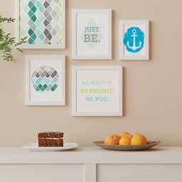 Art Street White & Blue 5 Pieces Quotes Painting Wall Art-image-86
