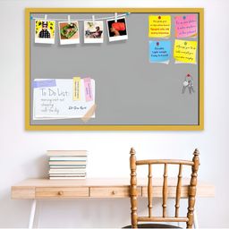 ArtzFolio Yellow Greys Family Dark Gray Colour Printed Wooden Bulletin Board With Sticky-9