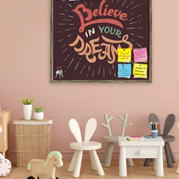 ArtzFolio Gold Toned & Red Typography Printed Wooden Bulletin Board-16