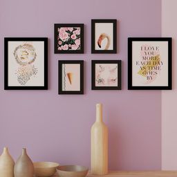 Art Street Black & Pink 6 Pieces Nature Painting Wall Arts-image-25