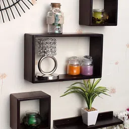Home Sparkle Brown Floating Wall Shelves-picture-45