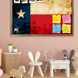 ArtzFolio Blue & Red Vintage Texan Flag Printed Wooden Bulletin Board With Sticky Notes-image-32