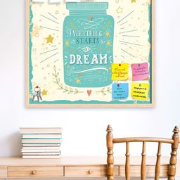 ArtzFolio Camel Brown Printed Wooden Bulletin Board With Sticky Notes-0