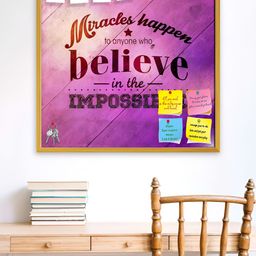 ArtzFolio Brown Typographic Art Printed Wooden Bulletin Board With Sticky Notes-10