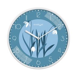 RANDOM Blue & White Printed Analogue Wall Clock-15