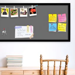 ArtzFolio Black & Grey Wooden Bulletin Board With Sticky Notes-7