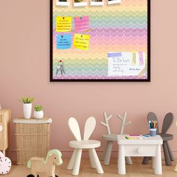ArtzFolio Brown & Yellow Printed Wooden Bulletin Board & Sticky Notes Wall Hangings Decor-56