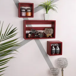 Home Sparkle Set Of 3 Solid Wall Mounted Floating Wall Shelves-30