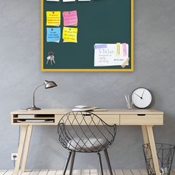 ArtzFolio Gold Toned & Green Wooden Bulletin Board With Sticky Notes Wall Hanging Decor-image-56