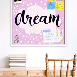 ArtzFolio Purple & White Dream Printed Wooden Bulletin Board With Sticky Notes-picture-33