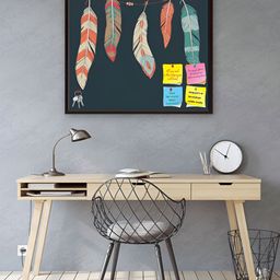 ArtzFolio Brown & Yellow Printed Wooden Bulletin Board & Sticky Note Wall Hangings Decor-28