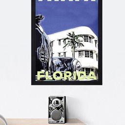 Gallery99 Multi Miami Florida Texture Paper Framed Wall Art-image-78