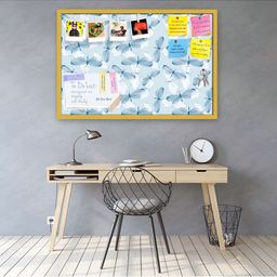 ArtzFolio Gold Toned Butterflies D2 Printed Wooden Bulletin Board With Sticky Notes-17