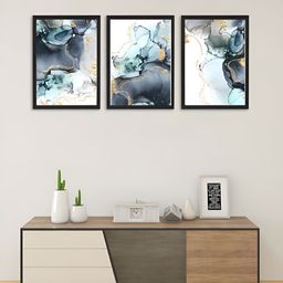 Giftii Blue & White 3 Pieces Wooden Wall Art-image-98