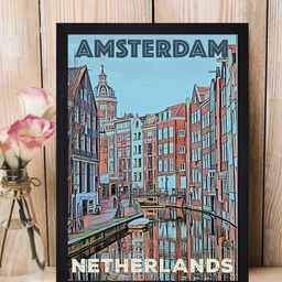 Gallery99 Multicolored Amsterdam Nether Lands Framed Wall Art-image-99