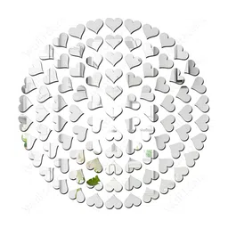 Wall1ders Silver Toned 100 Pieces Heart Shaped  Mirror Wall Stickers-image-17