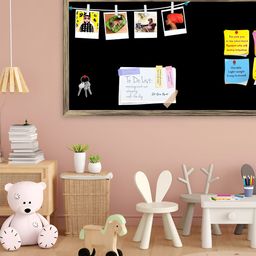 ArtzFolio Gold Toned & Black Wood Bulletin Board-16