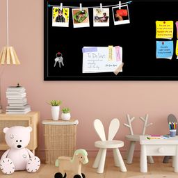 ArtzFolio Black & Grey Wooden Bulletin Board With Sticky Note Wall Hanging Decor-49
