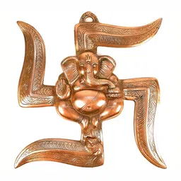 apka mart Copper Coloured Lord Ganesh Wall Hanging-29