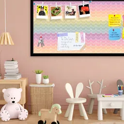 ArtzFolio Black & Purple Printed Wooden Bulletin Board-31