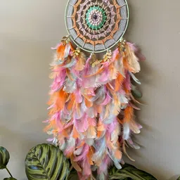 UVID ART AND CRAFT SUPPLIES Orange & Pink Feathers Hanging Windchimes-picture-12