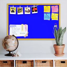 ArtzFolio Gold Toned & Blue Wooden Bulletin Board-image-55