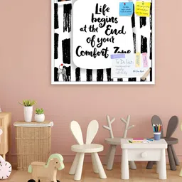 ArtzFolio White & Black Wooden Bulletin Board With Sticky Notes Wall Hanging Decor-18