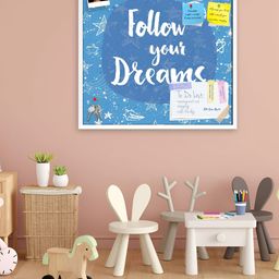 ArtzFolio White & Blue Printed Wood Bulletin Board With Sticky Notes Wall Hangings Decor-22